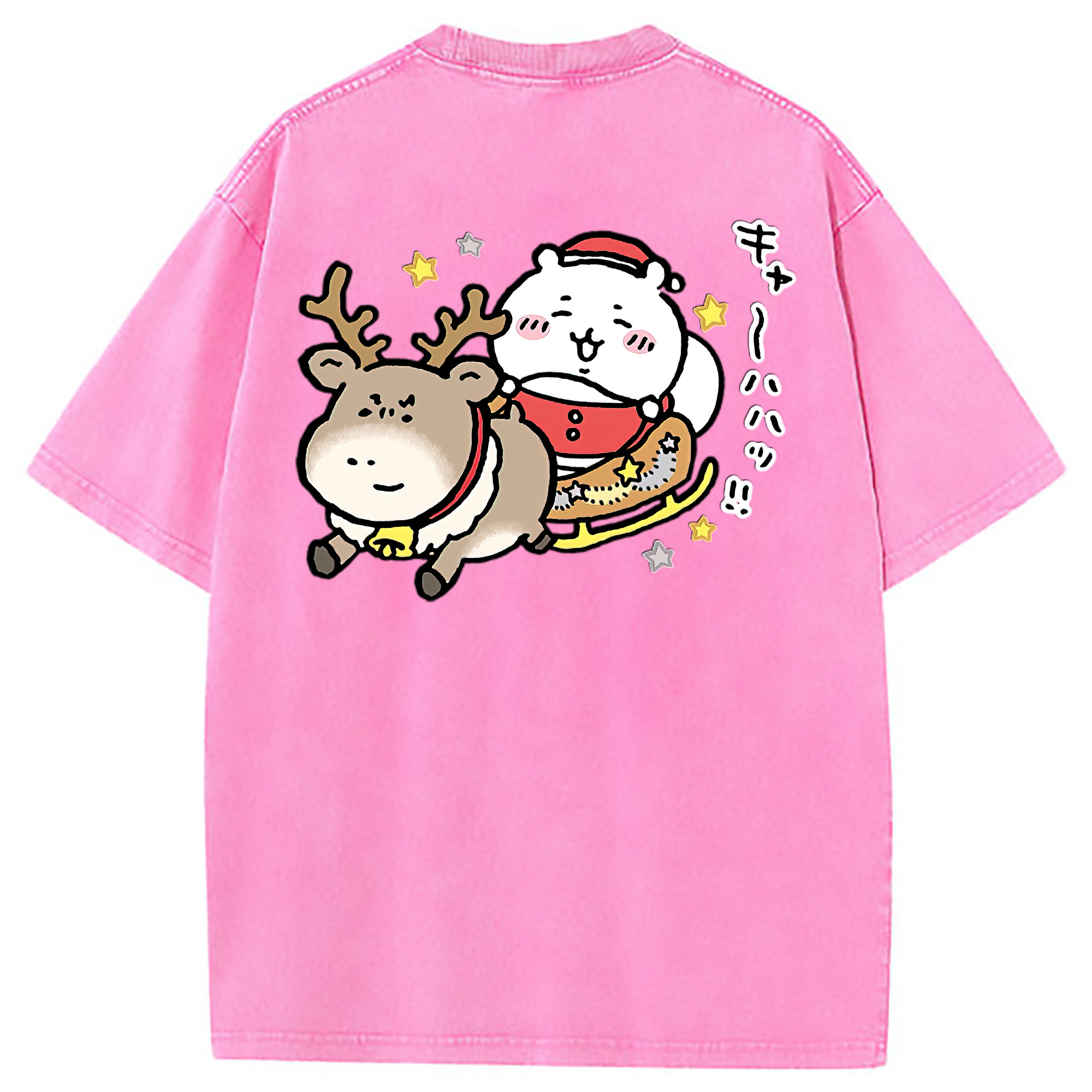 （画像用） ちいかわ ちいかわ Chii-kawa chiikawa 綿100% ヴィンテージ風 半袖Tシャツ（背面プリント）